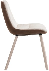 IDA Crème Bruin (stof Monza 90/Preston 22) / beige frame - MODERN GEPOLSTERDE STOEL BOUCLÉ BOHO