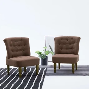 vidaXL Franse stoelen 2 st stof bruin