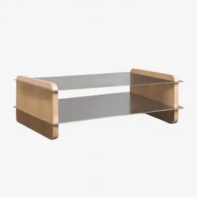 Rectangulaire Salontafel 120x60 Cm Van Mangohout En Staal Tokyo Mangohout - Sklum