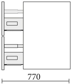 Muebles Mam badmeubel 120cm links antraciet met wastafel solid surface zonder kraangat