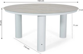 Tuinset 6 personen 150 cm Rope Wit Lifestyle Garden Furniture Morano/Arancia