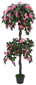 vidaXL Kunstplant met pot rododendron 155 cm groen en roze