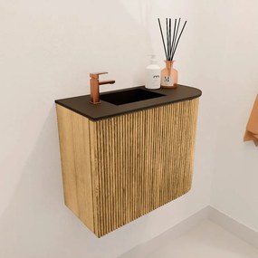 Mondiaz Joya 50cm toiletmeubel ronding rechts oak met wastafel faye links 1 kraangat urban