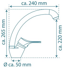 Schutte ATTICA ééngreepsmengkraan keuken, chroom