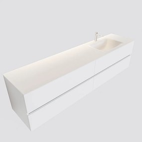 Mondiaz Vica 200cm badmeubel talc 4 lades wastafel Cloud rechts met 1 kraangat