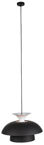 Moderne ronde hanglamp zwart met wit 3-laags - Titus Modern E27 Binnenverlichting Lamp