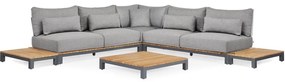 SUNS Evora hoek loungeset 6 delig light anthracite mixed weave / matt royal grey