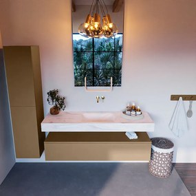 Mondiaz Alan DLux badmeubel 150cm oro 1 lade met wastafel ostra midden zonder kraangat