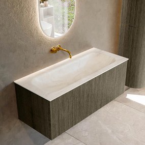 Mondiaz Kurve-dlux 110cm badmeubel shadow met 1 lade en wastafel big medium midden zonder kraangat ostra