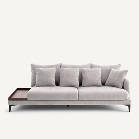 Halve bank met tafelblad, van polyester en katoen, MODERNISTE