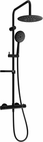 Mexen KX67 opbouw doucheset met regendouche en thermostatische kraan, zwart - 771506791-70