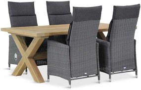Tuinset 4 personen 200 cm Wicker Zwart Garden Collections Madera/Oregon