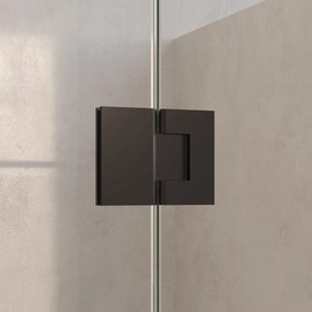 Brauer Void Carving profielloze nisdeur 160cm met draaideur 70cm aan glas zwart mat