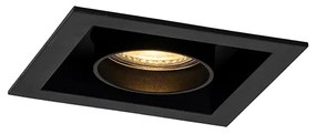 Moderne inbouwspot zwart verstelbaar - Roof