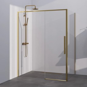 Brauer Season douchecabine met schuifdeur 140x90cm messing