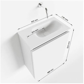 Mondiaz Ture 40cm toiletmeubel ocher met wastafel urban rechts 1 kraangat