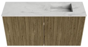 Mondiaz Joya DLux 80cm toiletmeubel dusk met wastafel faye rechts 1 kraangat opalo