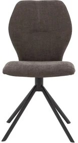 Goossens Eetkamerstoel Hera bruin stof met draaifunctie leuning, modern design