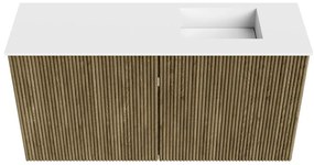 Mondiaz Joya 80cm toiletmeubel dusk met wastafel faye rechts 1 kraangat talc