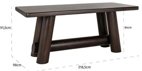 Richmond Interiors Menara Grote Bartafel Boomstam Acacia - 219 X 97cm.