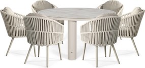 Tuinset 6 personen 150 cm Rope Zand/Beige Santika Furniture Santika