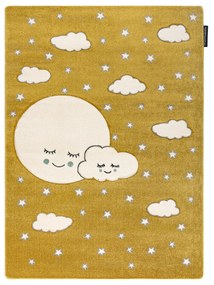 Tapijt PETIT MOON maan , Sterretje , wolken  goud