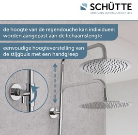 Schutte Aquaduct regendoucheset met thermostatische kraan chroom