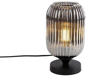 Art Deco tafellamp zwart met smoke glas - Banci Art Deco E27 rond Binnenverlichting Lamp