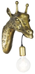 Vintage wandlamp messing - Animal Giraf