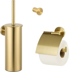 Saqu Nemo 3-delige toiletset geborsteld messing