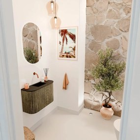 Mondiaz Joya 65cm toiletmeubel ronding links/rechts dusk met wastafel faye midden zonder kraangat urban