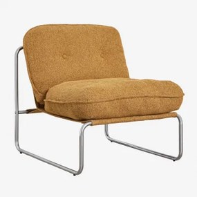 Matilda Fauteuil In Boucléstof Bouclé Honing Geel - Sklum