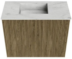 Mondiaz Joya DLux 50cm toiletmeubel dusk met wastafel faye links zonder kraangat opalo