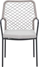 Garden Impressions Ross tuinset sand 5-delig - Tulli tuintafel light teak look Ø122 cm