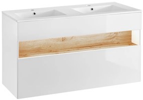 Comad Bahama White badkamermeubel 120cm met witte wastafel en kraangaten wit