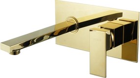 Mexen Cube inbouw wastafelkraan, goud - 73115-50