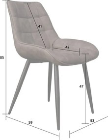 Eetkamerstoel - Loena - stof Cowboy retro lederlook taupe