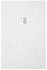 ZEZA Grade douchevloer - 90x190cm - antislip - antibacterieel - mineraalmarmer - rechthoek - mat wit 400000000000020017