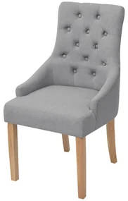 vidaXL Eetkamerstoelen 4 st stof lichtgrijs