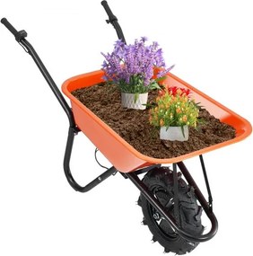 VEVOR kruiwagen, 500W elektrische multifunctionele tuinkar, kiepkar, capaciteit 150 kg met metalen handvat en railwielen, enkele kruiwagen, tuinkar en wagen voor gazonbeheer, 151 x 60 x 70 cm