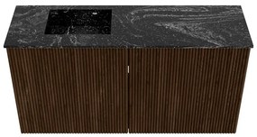 Mondiaz Joya DLux 80cm toiletmeubel walnut met wastafel faye links 1 kraangat lava