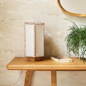 Tafellamp in eiken en linnen, SIXTA