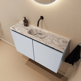 Mondiaz Ture DLux toiletmeubel 80cm clay met wastafel glace midden zonder kraangat