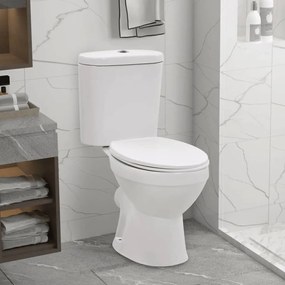 vidaXL Staand toilet met stortbak en soft-close bril keramiek wit