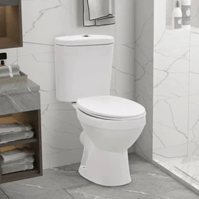 vidaXL Staand toilet met stortbak en soft-close bril keramiek wit