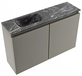 Mondiaz Ture DLux toiletmeubel 80cm smoke met wastafel lava links zonder kraangat