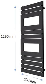 TVS Design Plano handdoekradiator wit 560W 52x129cm