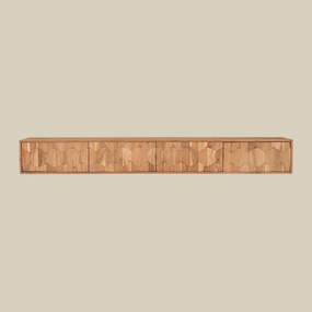Hangend Tv-meubel Donker Hout Motief 200 Cm - 200x35x25cm.