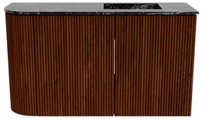 Mondiaz Joya DLux 70cm toiletmeubel ronding links ruby met wastafel faye rechts 1 kraangat lava