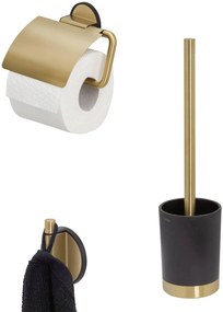 Tiger Tune toiletaccessoires set 3-delig vrijstaand Messing geborsteld/Zwart